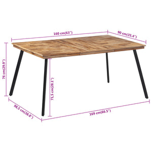 Tavolo da Pranzo 169x98,5x76 cm in Legno Massello di Teak