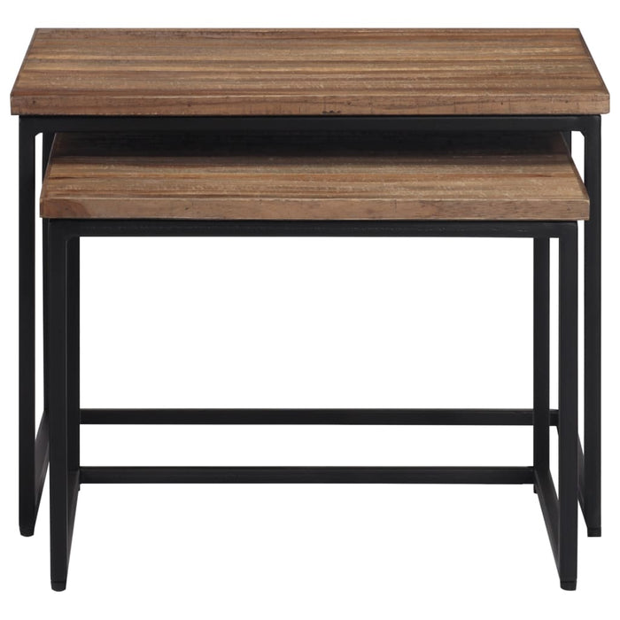 Tavolini a Incastro 2 pz in Legno Massello di Teak 358536