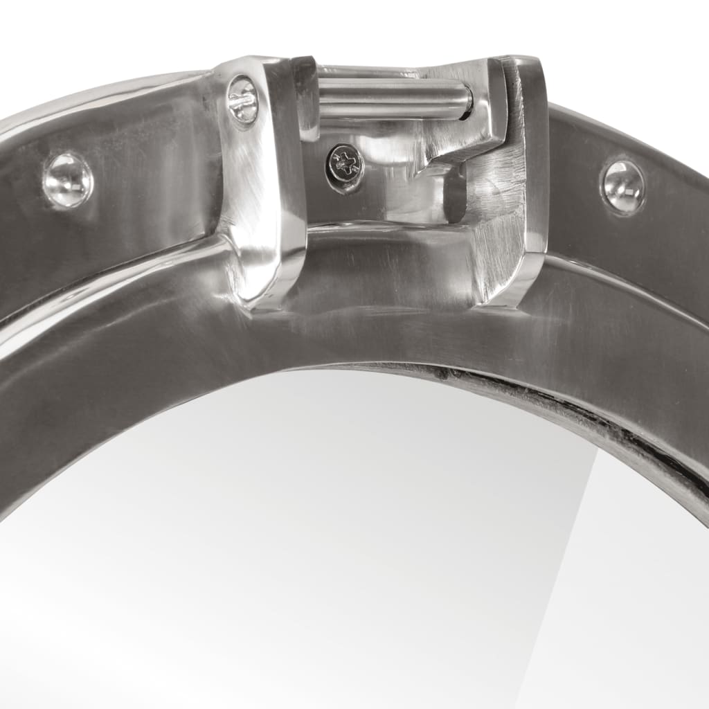 Specchio da Parete Design Oblò Ø23 cm in Alluminio e Vetro 357847