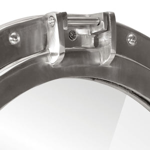 Specchio da Parete Design Oblò Ø23 cm in Alluminio e Vetro 357847