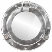 Specchio da Parete Design Oblò Ø30 cm in Alluminio e Vetro 357848