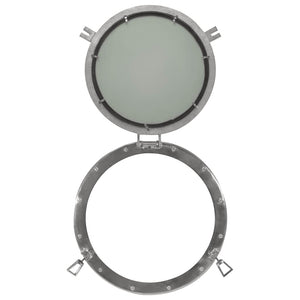 Specchio da Parete Design Oblò Ø50 cm in Alluminio e Vetro 357850