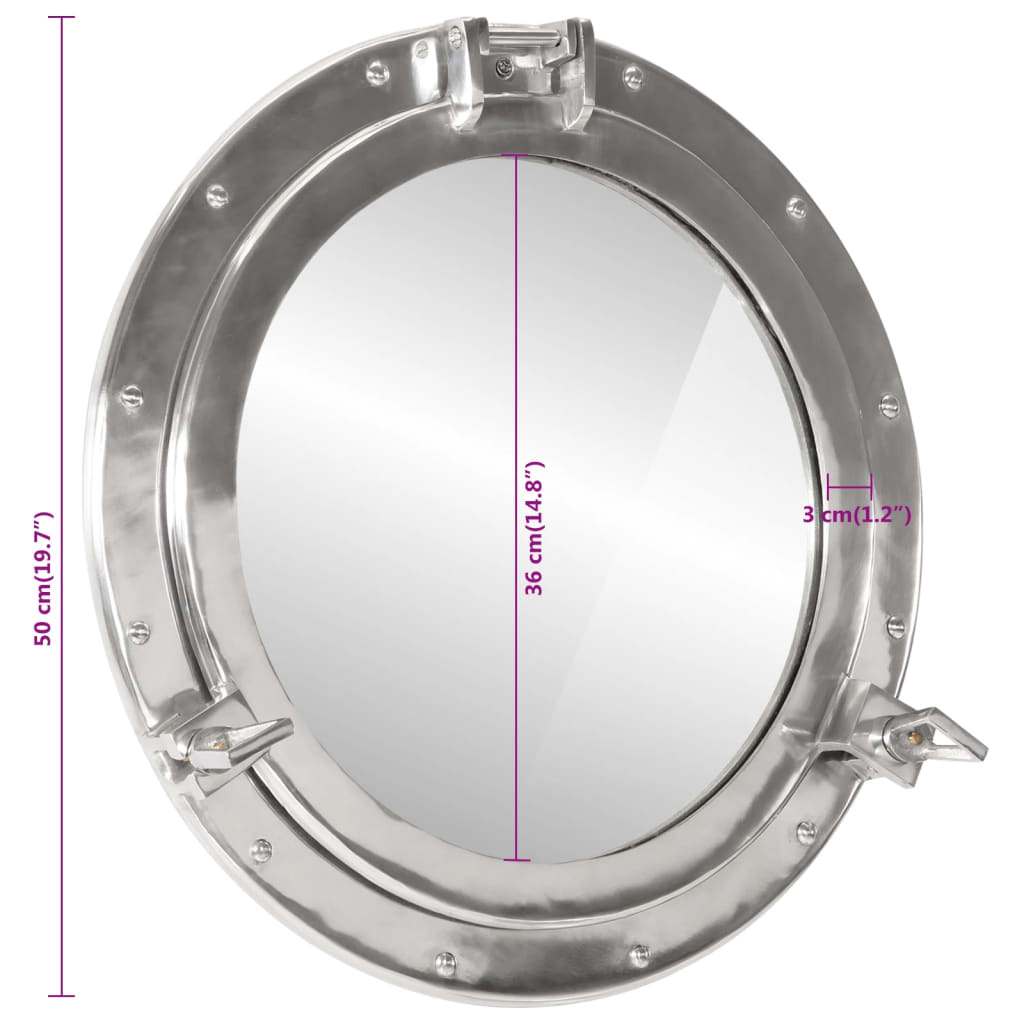 Specchio da Parete Design OblÃ² Ã˜50 cm in Alluminio e Vetro