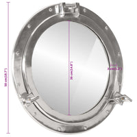 Specchio da Parete Design OblÃ² Ã˜50 cm in Alluminio e Vetro