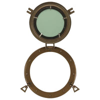 Specchio da Parete Design Oblò Ø30 cm in Alluminio e Vetro 357852