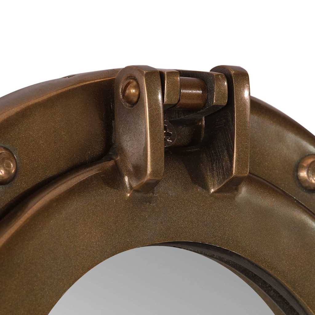 Specchio da Parete Design Oblò Ø30 cm in Alluminio e Vetro 357852