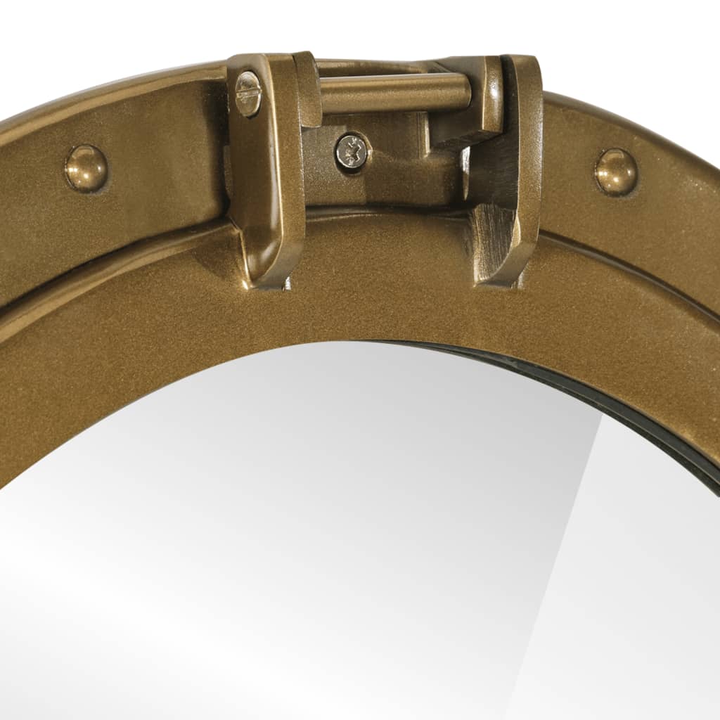 Specchio da Parete Design Oblò Ø50 cm in Alluminio e Vetro 357854