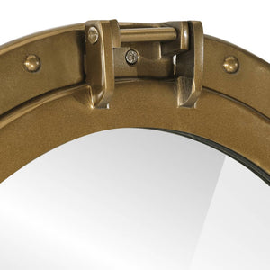 Specchio da Parete Design Oblò Ø50 cm in Alluminio e Vetro 357854