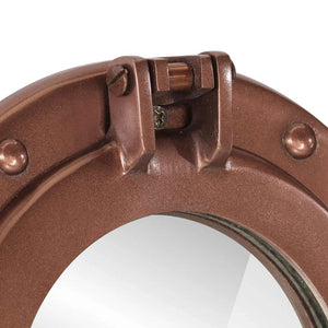 Specchio da Parete Design Oblò Ø23 cm in Alluminio e Vetro 357855