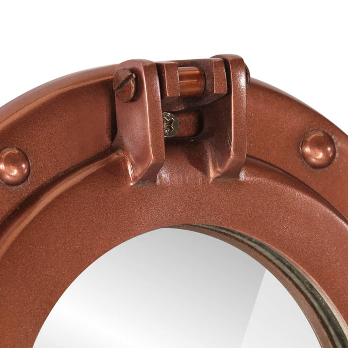 Specchio da Parete Design Oblò Ø23 cm in Alluminio e Vetro