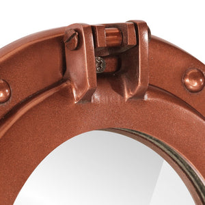 Specchio da Parete Design Oblò Ø38 cm in Alluminio e Vetro