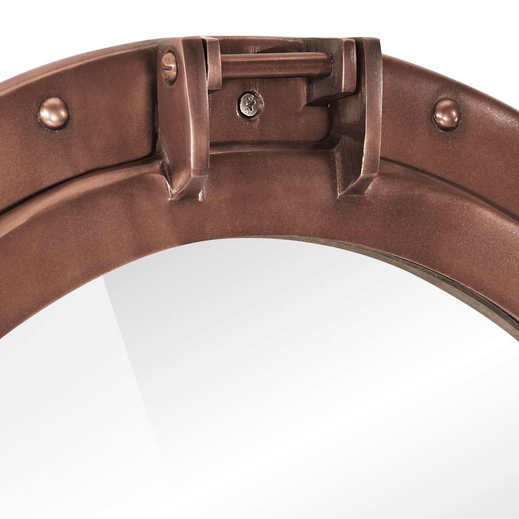 Specchio da Parete Design Oblò Ø50 cm in Alluminio e Vetro 357858