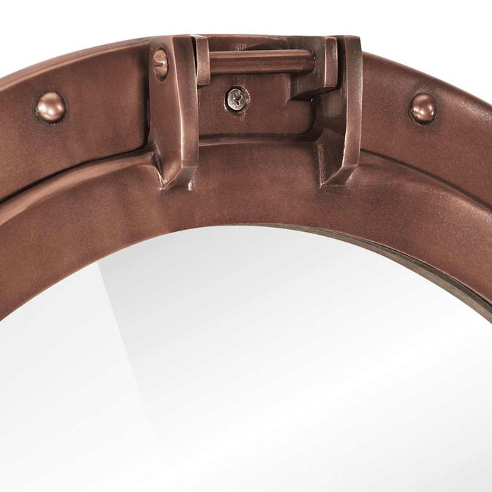 Specchio da Parete Design Oblò Ø50 cm in Alluminio e Vetro 357858