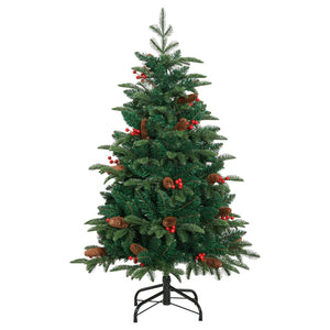 Albero Natale Artificiale Incernierato con Pigne e Bacche 150cm 358375