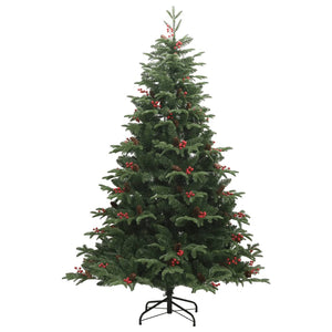 vidaXL Albero Natale Artificiale Incernierato con Pigne e Bacche 240cm