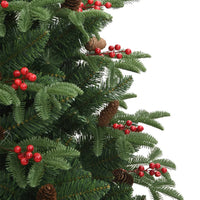Albero Natale Artificiale Incernierato con Pigne e Bacche 240cm 358378