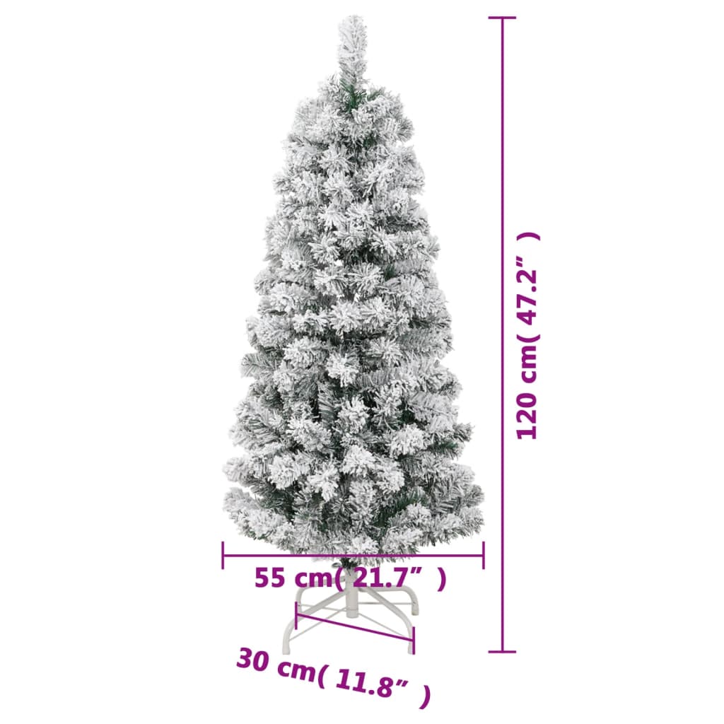 Albero Natale Artificiale Incernierato con Neve Fioccata 120 cm 358379