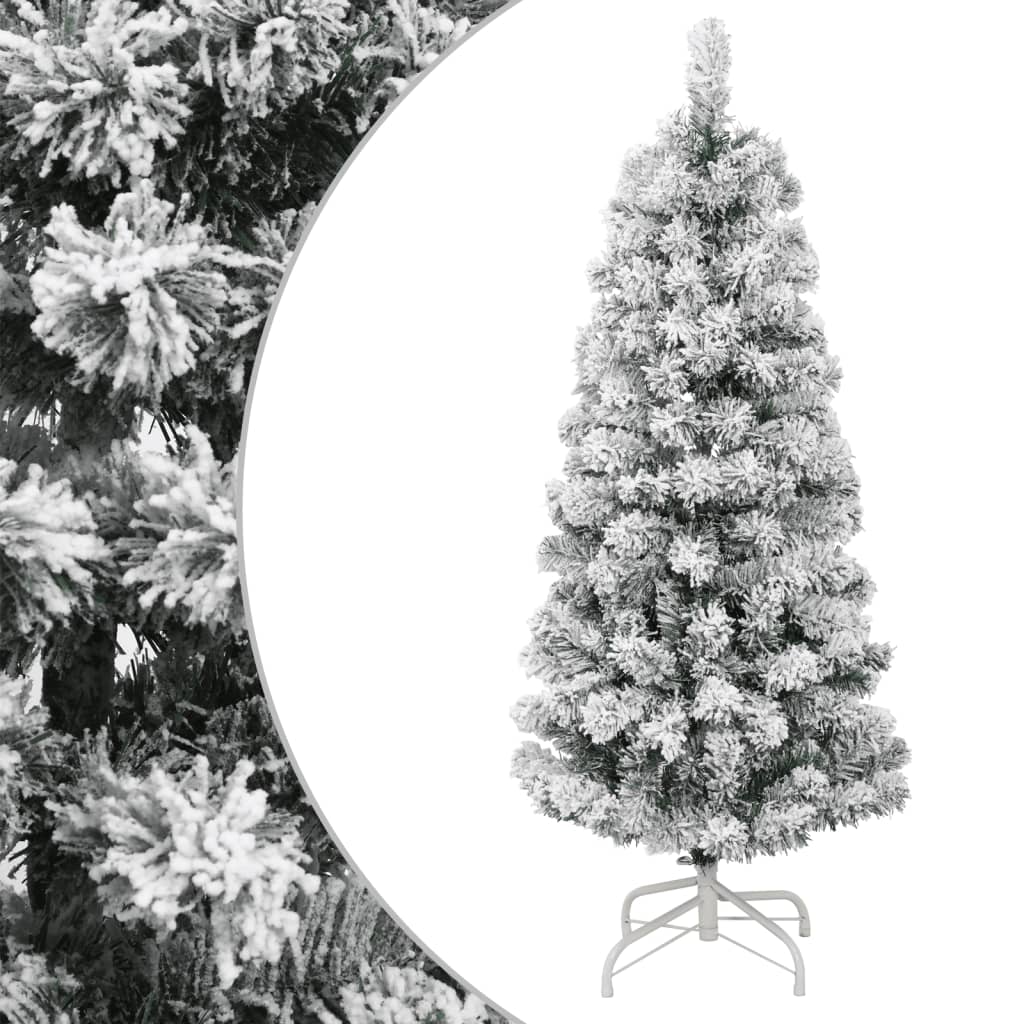 Albero Natale Artificiale Incernierato con Neve Fioccata 150 cm