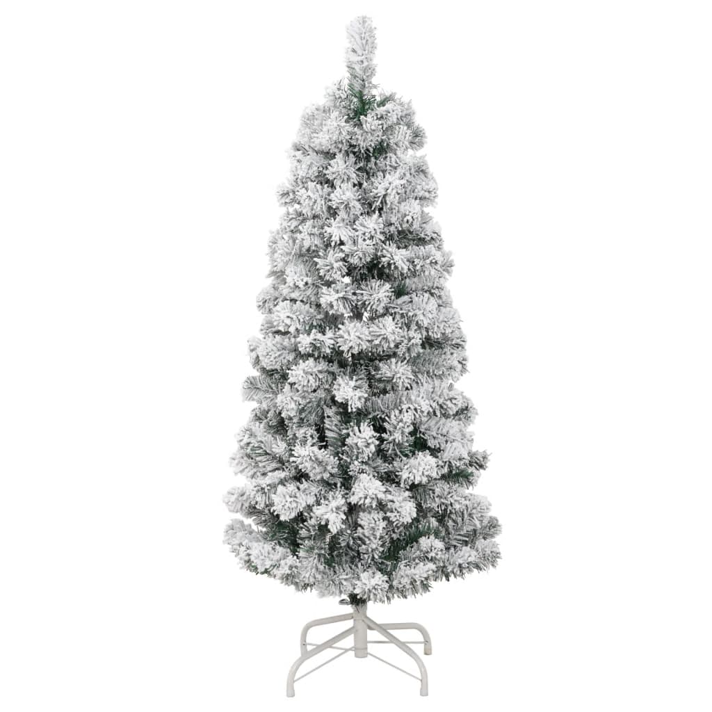 Albero Natale Artificiale Incernierato con Neve Fioccata 150 cm