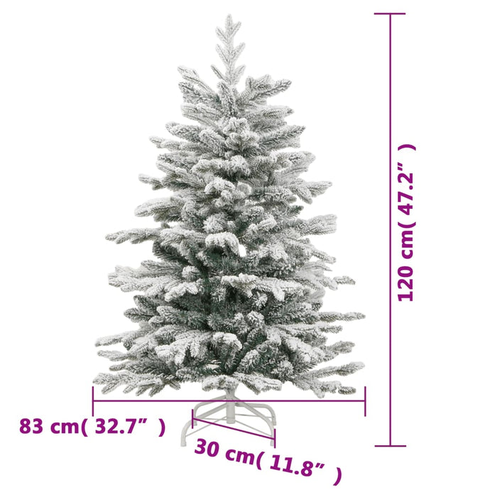 Albero Natale Artificiale Incernierato con Neve Fioccata 120 cm 358384