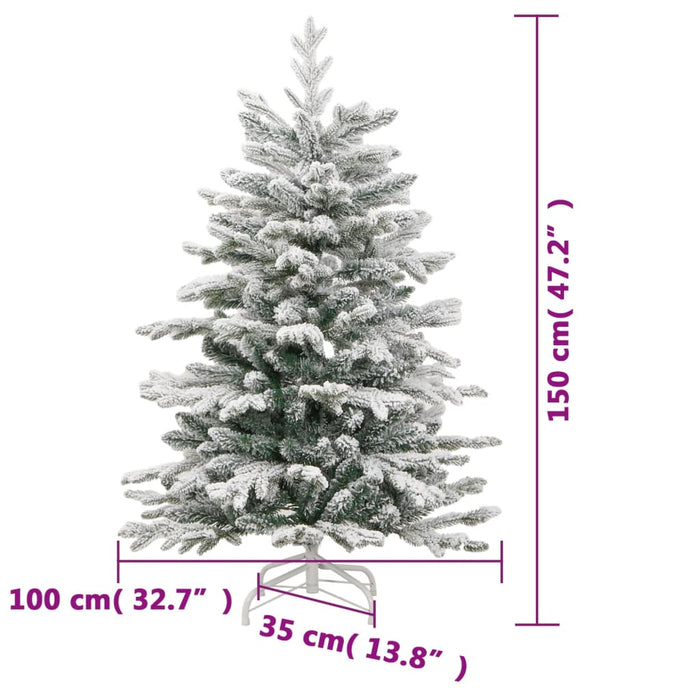 Albero Natale Artificiale Incernierato con Neve Fioccata 150 cm 358385