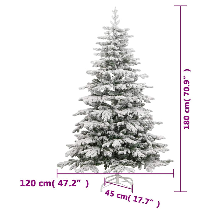 Albero Natale Artificiale Incernierato con Neve Fioccata 180 cm 358386