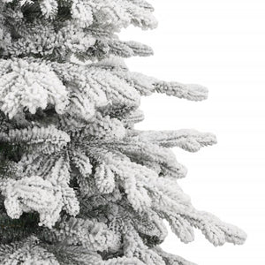 Albero Natale Artificiale Incernierato con Neve Fioccata 210 cm