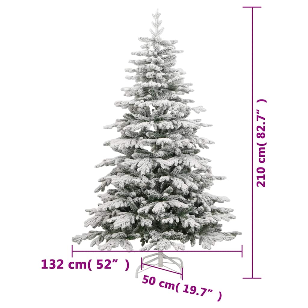 Albero Natale Artificiale Incernierato con Neve Fioccata 210 cm 358387