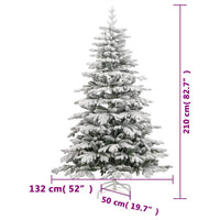 Albero Natale Artificiale Incernierato con Neve Fioccata 210 cm 358387