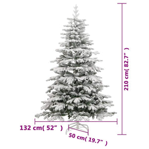 Albero Natale Artificiale Incernierato con Neve Fioccata 210 cm 358387