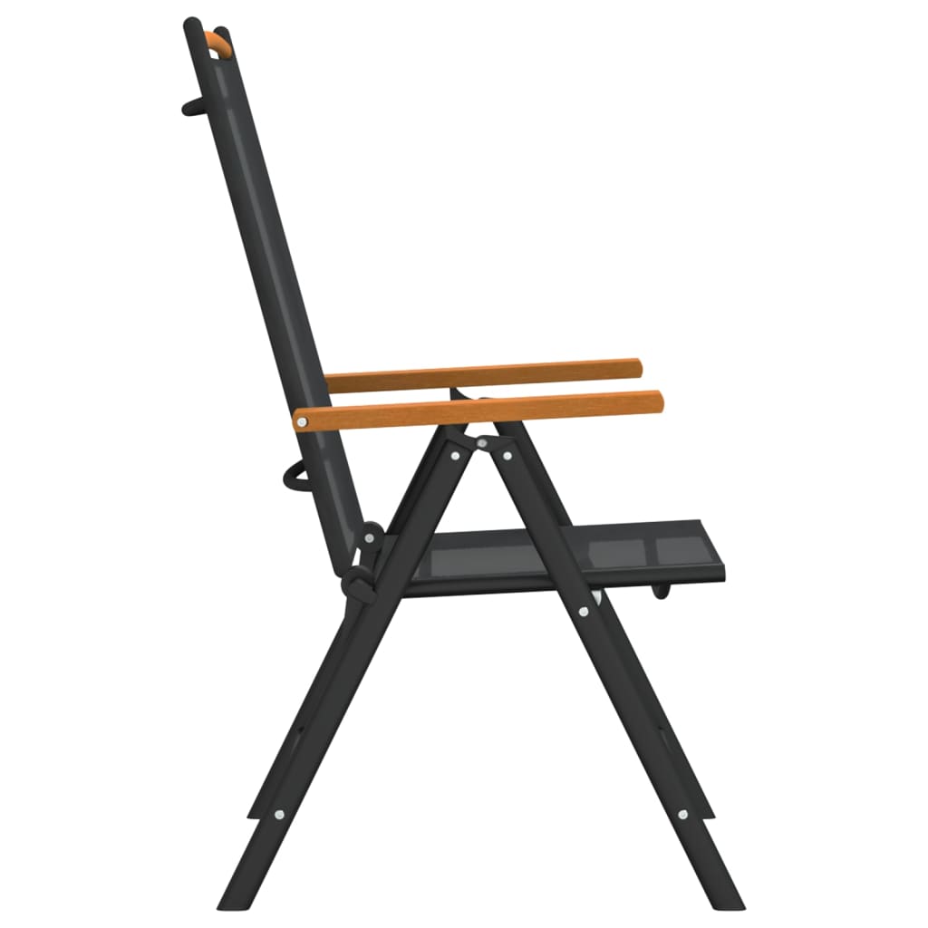 Set da Pranzo da Giardino 7 pz Nero in Alluminio 3200601