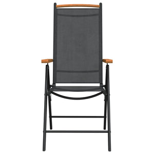 Set da Pranzo da Giardino 7 pz Nero e Marrone in Alluminio 3200602