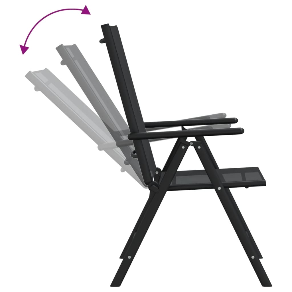 Set da Pranzo da Giardino 7 pz Nero in Alluminio 3200603