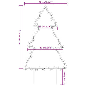 Decorazione Luminosa Natalizia con Picchetti Albero 115LED 90cm
