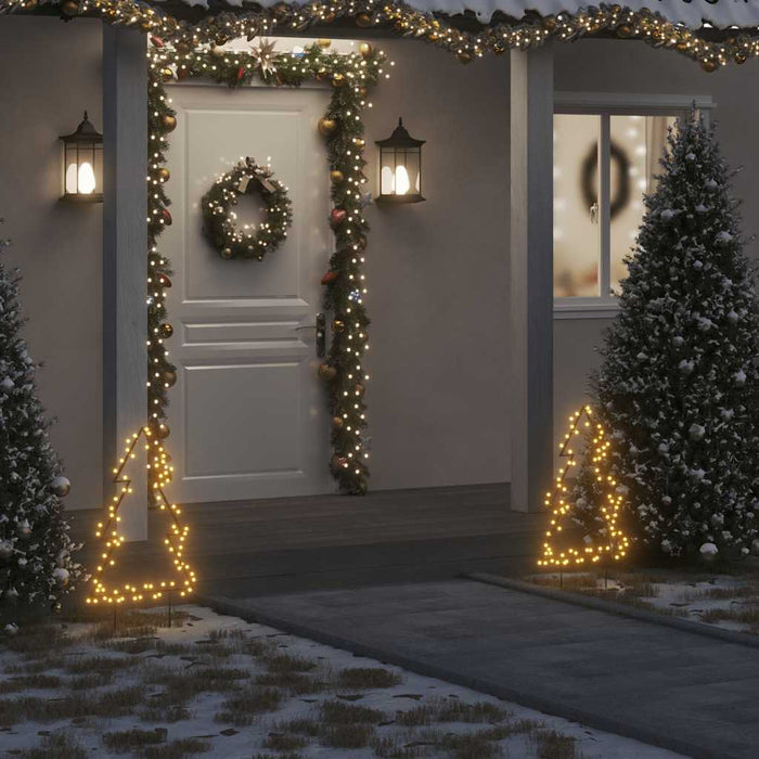 Decorazione Luminosa Natalizia con Picchetti Albero 80LED 60cm 357719