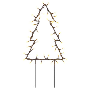Decorazioni Luminose Natalizie Picchetti 3pz Albero 50LED 30cmcod mxl 104217