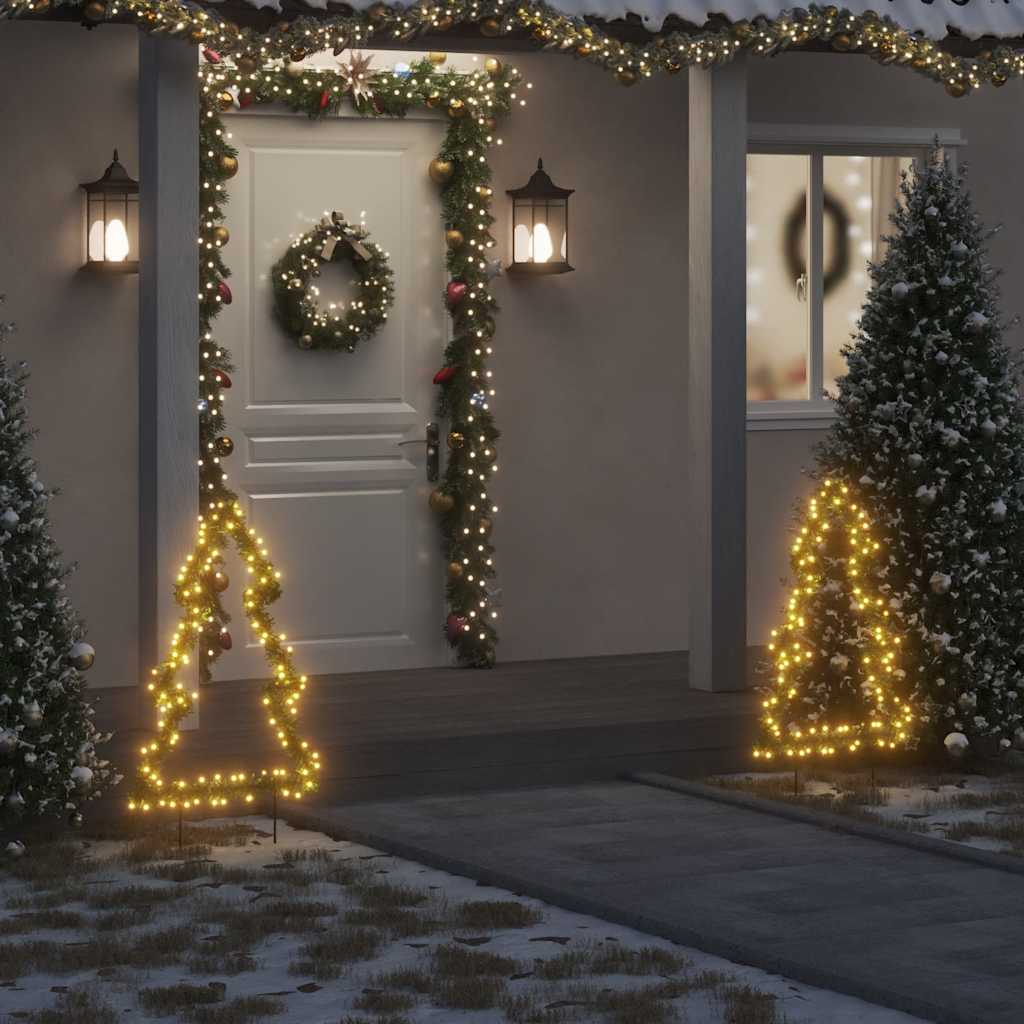 Decorazione Luminosa Natale Picchetti Terra Albero 115LED 90cm 357727