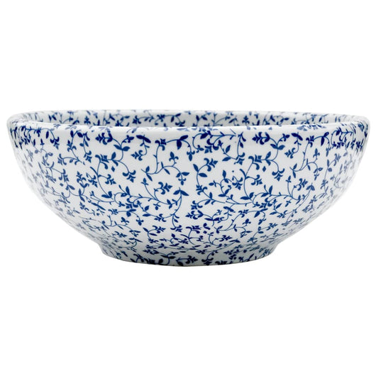 Lavabo da Appoggio-Lavandino-Lavello Bianco e Blu Rotondo ¦µ41x14 cm Ceramica 318246