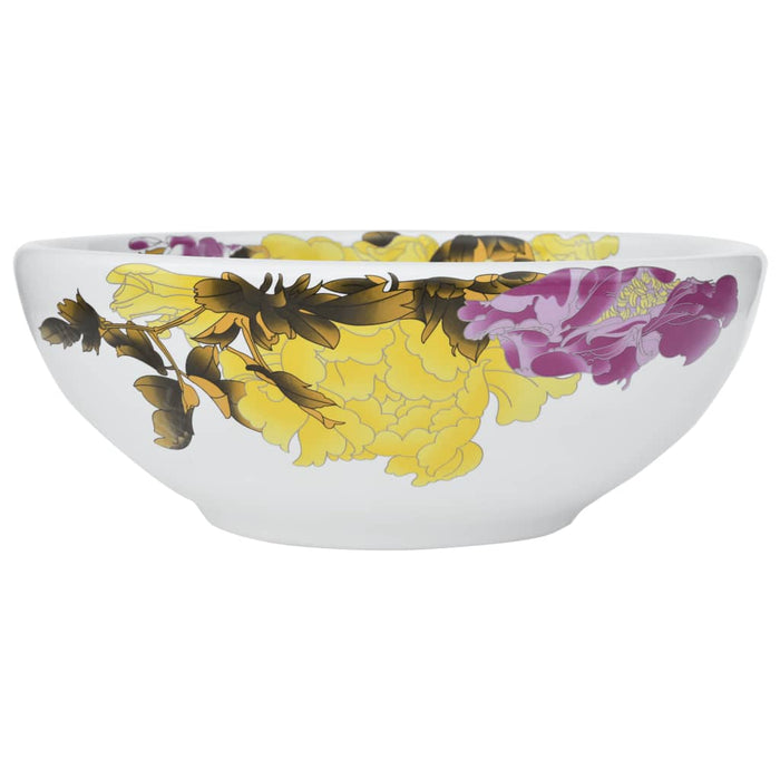Lavabo da Appoggio-Lavandino-Lavello Multicolore Rotondo ¦µ41x14 cm Ceramica 122467