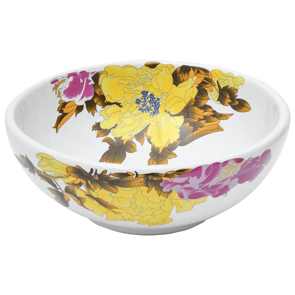 Lavabo da Appoggio-Lavandino-Lavello Multicolore Rotondo ¦µ41x14 cm Ceramica 122467