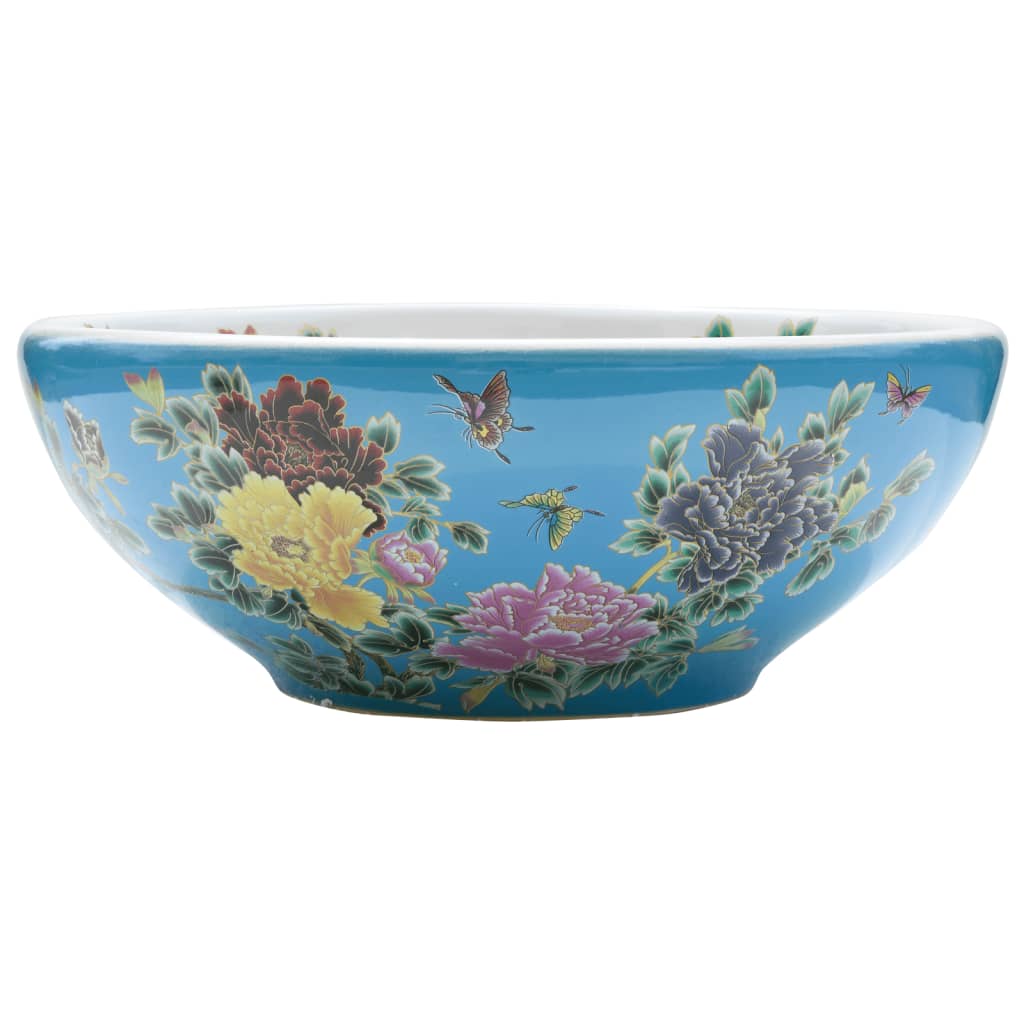 Lavabo da Appoggio Multicolore Rotondo Φ41x14 cm Ceramica 155055