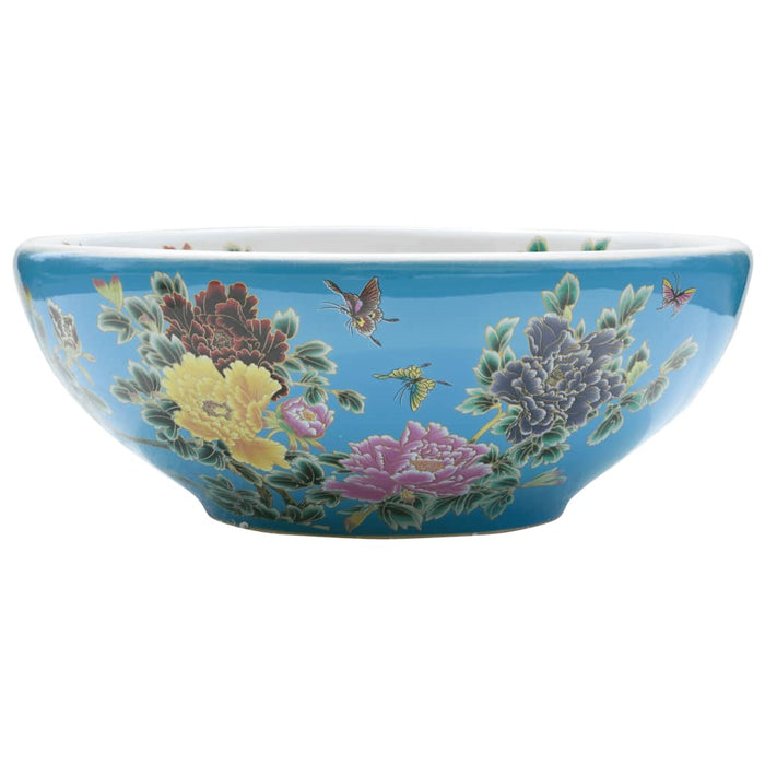 Lavabo da Appoggio-Lavandino-Lavello Multicolore Rotondo ¦µ41x14 cm Ceramica 381514