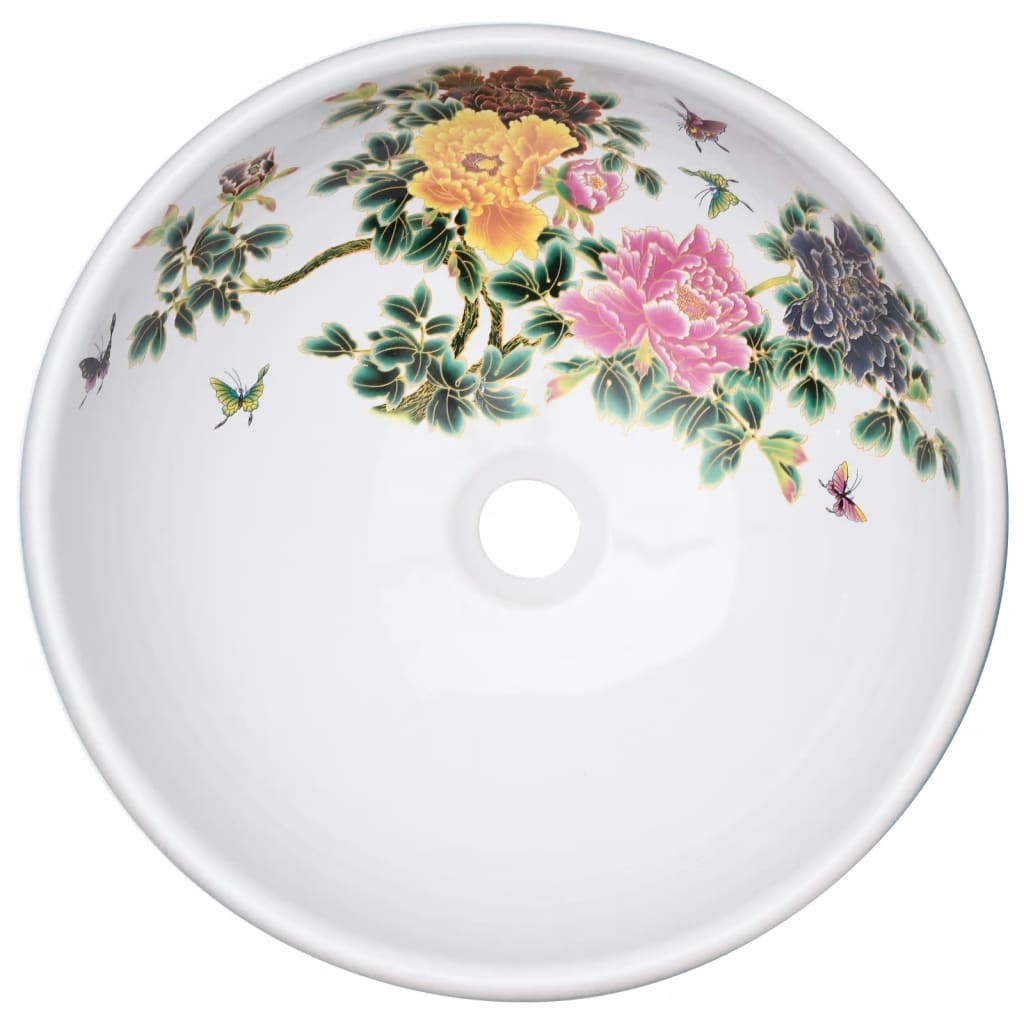 Lavabo da Appoggio Multicolore Rotondo ?41x14 cm Ceramica