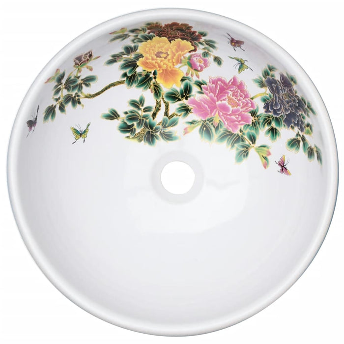 Lavabo da Appoggio Multicolore Rotondo Φ41x14 cm Ceramica 155055