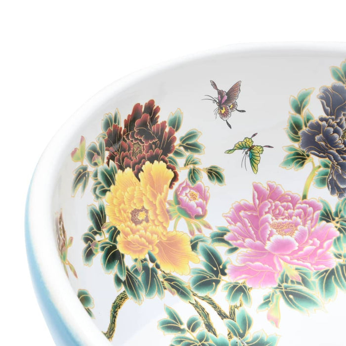 Lavabo da Appoggio Multicolore Rotondo ?41x14 cm Ceramica