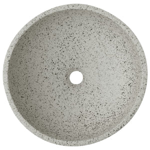 Lavabo da Appoggio Grigio Rotondo Φ41x14 cm Ceramica 155059
