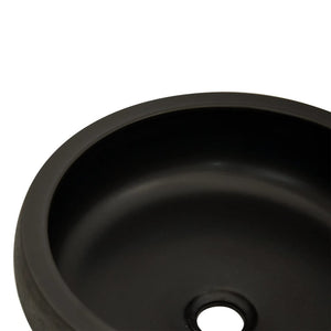 Lavabo da Appoggio Nero e Marrone Rotondo ?41x14 cm Ceramica
