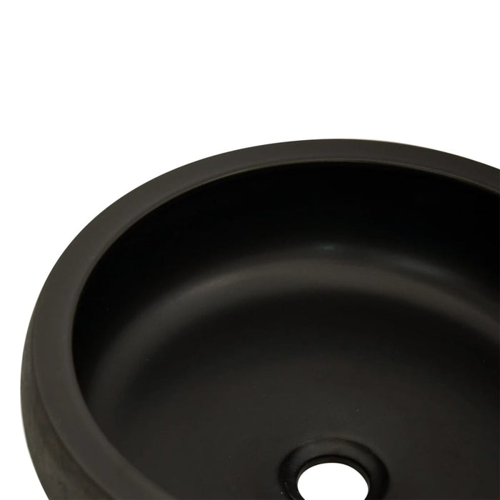Lavabo da Appoggio Nero e Marrone Rotondo ?41x14 cm Ceramica