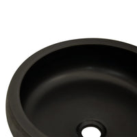 Lavabo da Appoggio Nero e Marrone Rotondo Φ41x14 cm Ceramica 155060