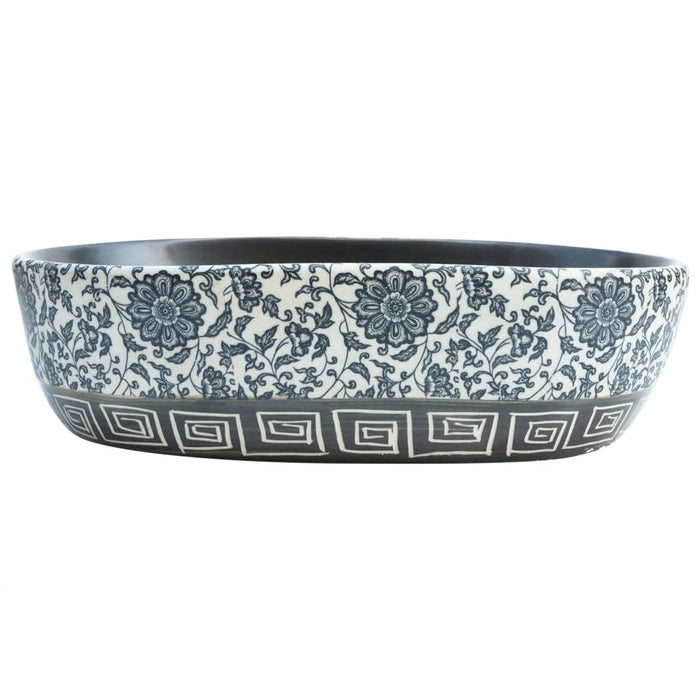Lavabo da Appoggio Nero e Blu Ovale 47x33x13 cm Ceramica 155070